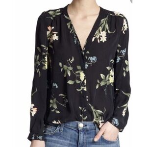 Joie Yvette Botanical Floral Silk Blouse - Size XS